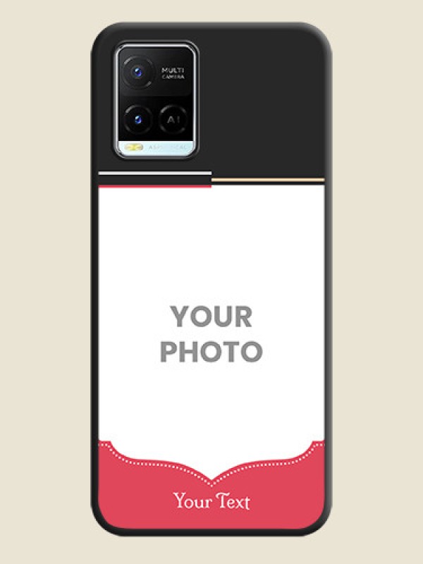 Custom Classic Plain Design with Name on Photo on Space Black Soft Matte Phone Cover - Vivo Y21e - alternate view