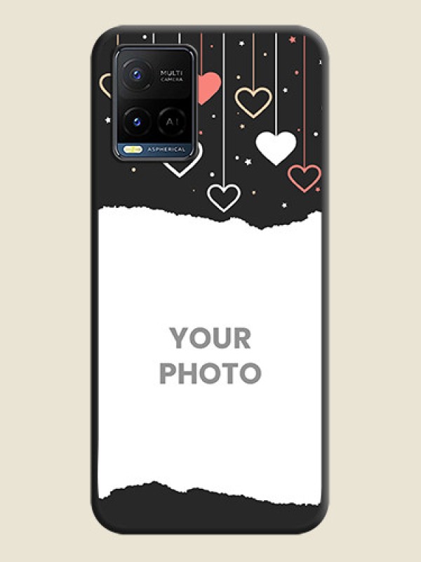 Custom Love Hangings with Splash Wave Picture on Space Black Custom Soft Matte Phone Back Cover - Vivo Y21G - alternate view