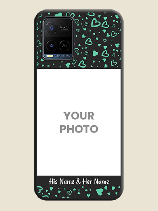 Custom Sea Green Indefinite Love Pattern on Photo on Space Black Soft Matte Mobile Cover - Vivo Y21G - alternate view