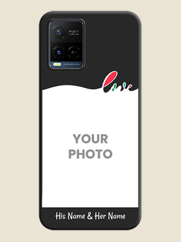 Custom Fall in Love Pattern with Picture on Photo on Space Black Soft Matte Mobile Case - Vivo Y21G - alternate view