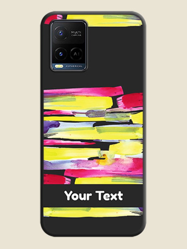 Custom Brush Coloured on Space Black Personalized Soft Matte Phone Covers - Vivo Y21G - alternate view