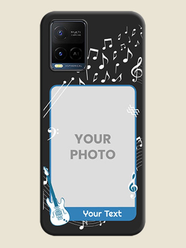 Custom Musical Theme Design with Text on Photo on Space Black Soft Matte Mobile Case - Vivo Y21G - alternate view