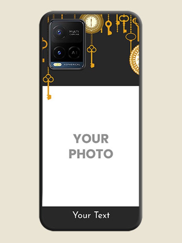 Custom Decorative Design with Text on Space Black Custom Soft Matte Back Cover - Vivo Y21G - alternate view