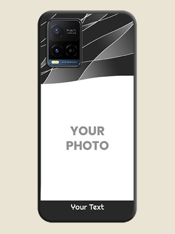 Custom Mixed Wave Lines on Photo on Space Black Soft Matte Mobile Cover - Vivo Y21G - alternate view