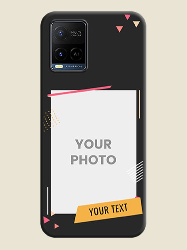 Custom Photo Frame with Triangle Small Dots on Photo on Space Black Soft Matte Back Cover - Vivo Y21G - alternate view
