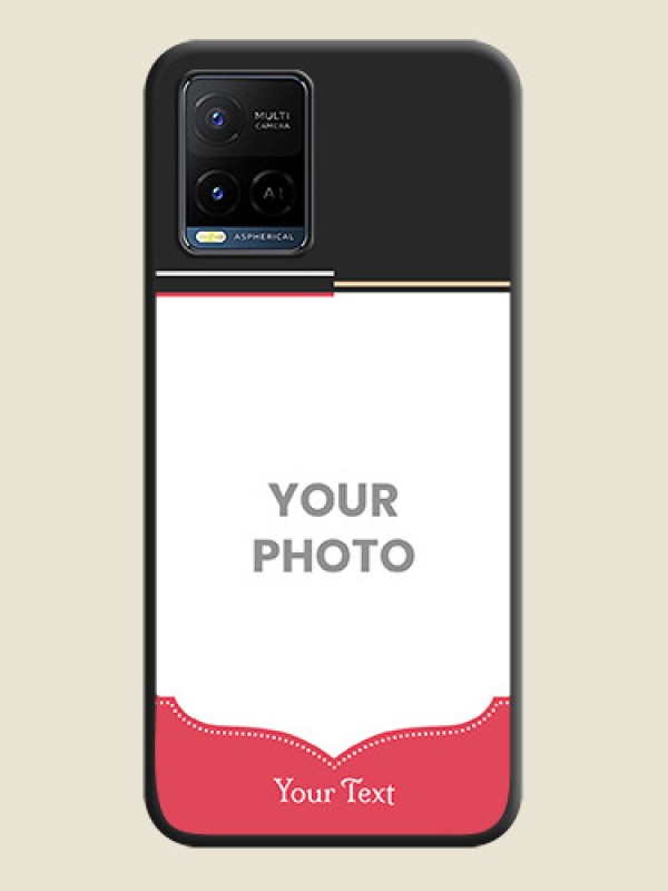 Custom Classic Plain Design with Name on Photo on Space Black Soft Matte Phone Cover - Vivo Y21G - alternate view