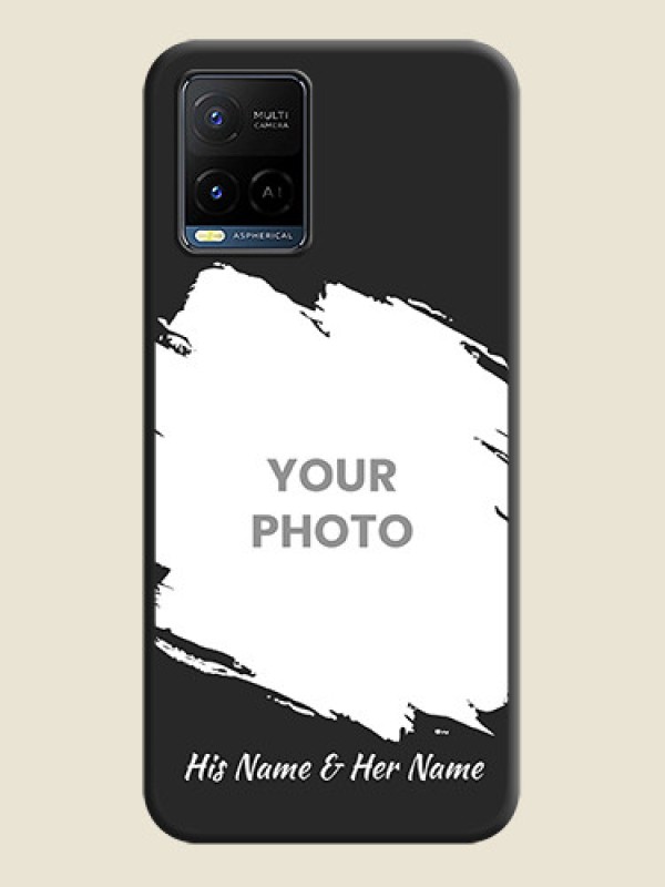 Custom Grunge Brush Strokes on Photo on Space Black Soft Matte Back Cover - Vivo Y21G - alternate view