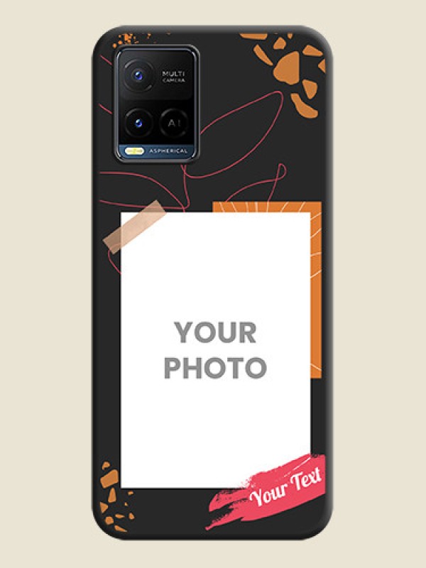 Custom Orange Photo Frame on Space Black Custom Soft Matte Phone Back Cover - Vivo Y21G - alternate view