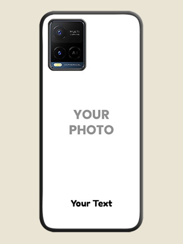 Custom Full Single Pic Upload With Text On Space Black Personalized Soft Matte Phone Covers -Vivo Y21G - alternate view