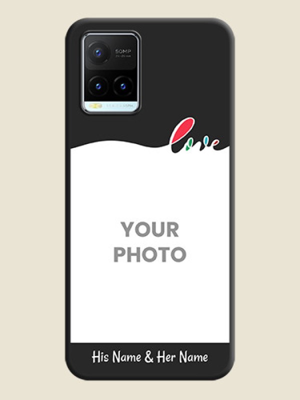 Custom Fall in Love Pattern with Picture on Photo on Space Black Soft Matte Mobile Case - Vivo Y21T - alternate view