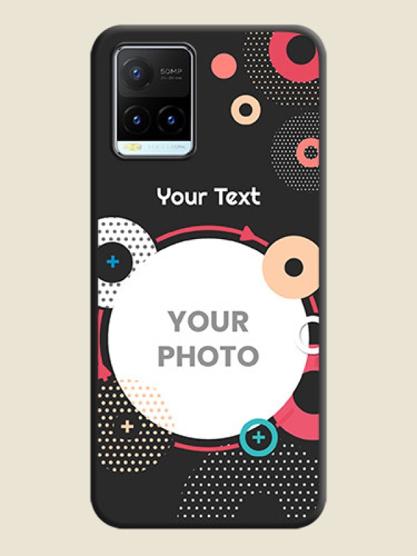 Custom Multicoloured Round Image on Personalised Space Black Soft Matte Cases - Vivo Y21T - alternate view