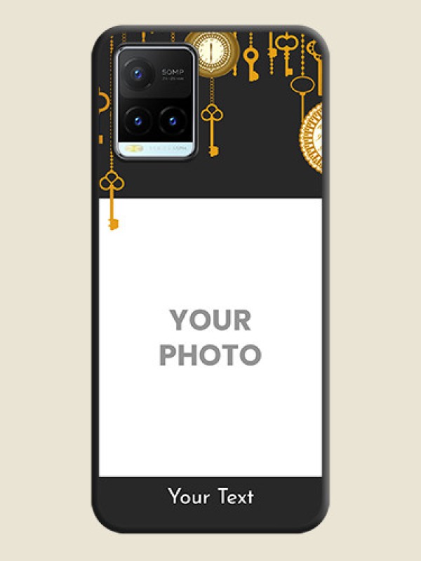 Custom Decorative Design with Text on Space Black Custom Soft Matte Back Cover - Vivo Y21T - alternate view