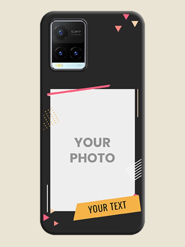 Custom Photo Frame with Triangle Small Dots on Photo on Space Black Soft Matte Back Cover - Vivo Y21T - alternate view