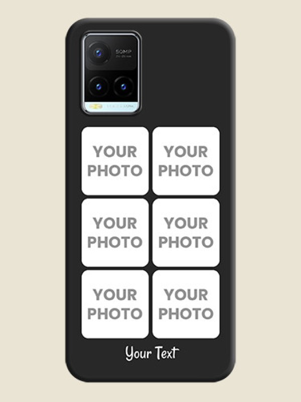 Custom Floral Art with 6 Image Holder on Photo on Space Black Soft Matte Mobile Case - Vivo Y21T - alternate view