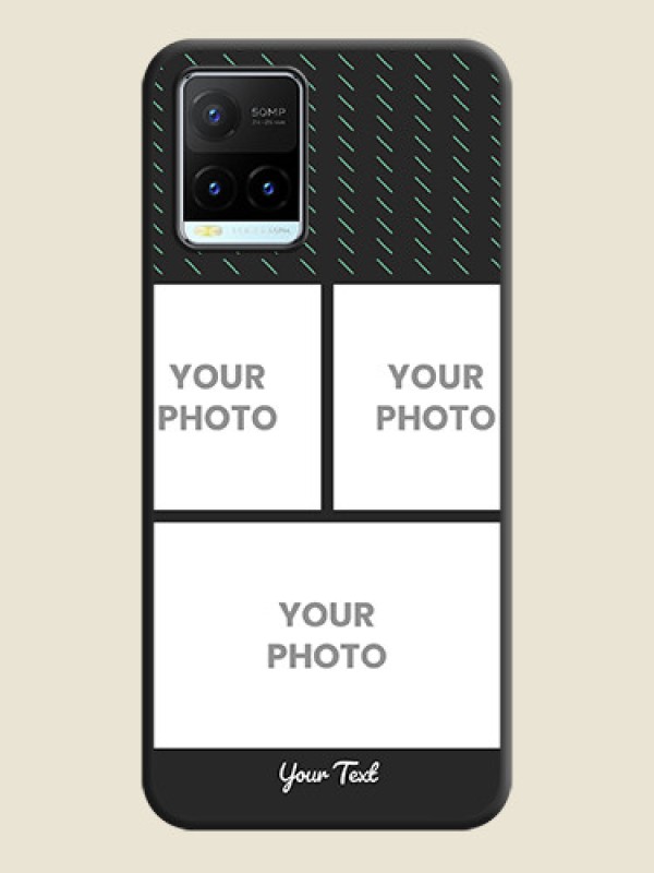 Custom Cross Dotted Pattern with 2 Image Holder on Personalised Space Black Soft Matte Cases - Vivo Y21T - alternate view