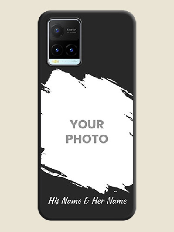 Custom Grunge Brush Strokes on Photo on Space Black Soft Matte Back Cover - Vivo Y21T - alternate view