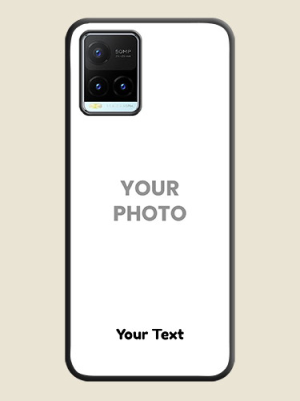 Custom Full Single Pic Upload With Text On Space Black Personalized Soft Matte Phone Covers -Vivo Y21T - alternate view
