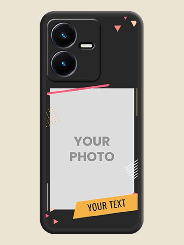 Custom Photo Frame with Triangle Small Dots on Photo on Space Black Soft Matte Back Cover - Vivo Y22 - alternate view