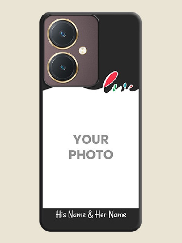 Custom Fall in Love Pattern with Picture - Photo on Space Black Soft Matte Mobile Case - Vivo Y27 - alternate view