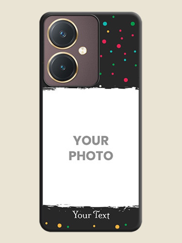 Custom Multicolor Dotted Pattern with Text on Space Black Custom Soft Matte Phone Back Cover - Vivo Y27 - alternate view