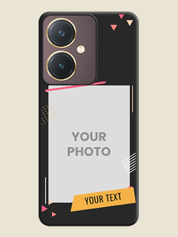 Custom Photo Frame with Triangle Small Dots - Photo on Space Black Soft Matte Back Cover - Vivo Y27 - alternate view