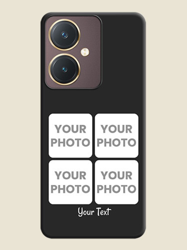Custom Floral Art with 6 Image Holder - Photo on Space Black Soft Matte Mobile Case - Vivo Y27 - alternate view