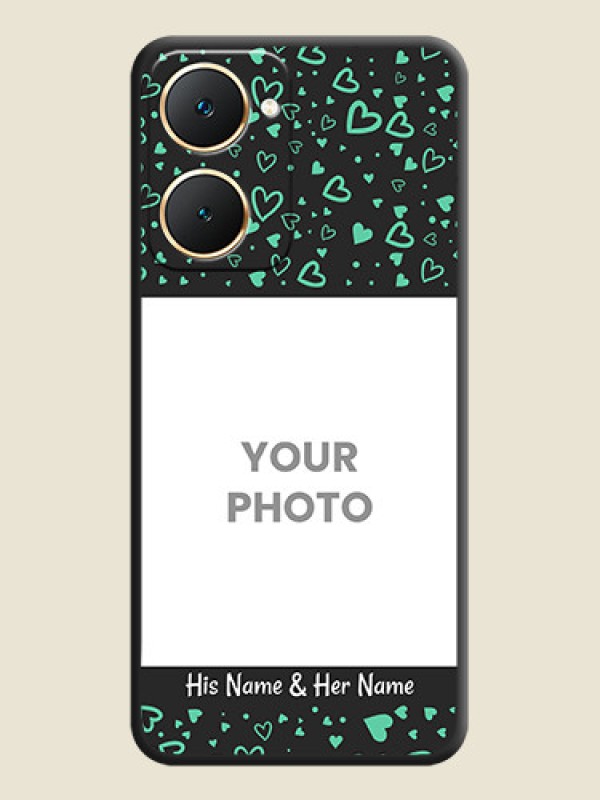 Custom Sea Green Indefinite Love Pattern on Photo On Space Black Custom Soft Matte Mobile Back Cover - Vivo Y28e 5G - alternate view