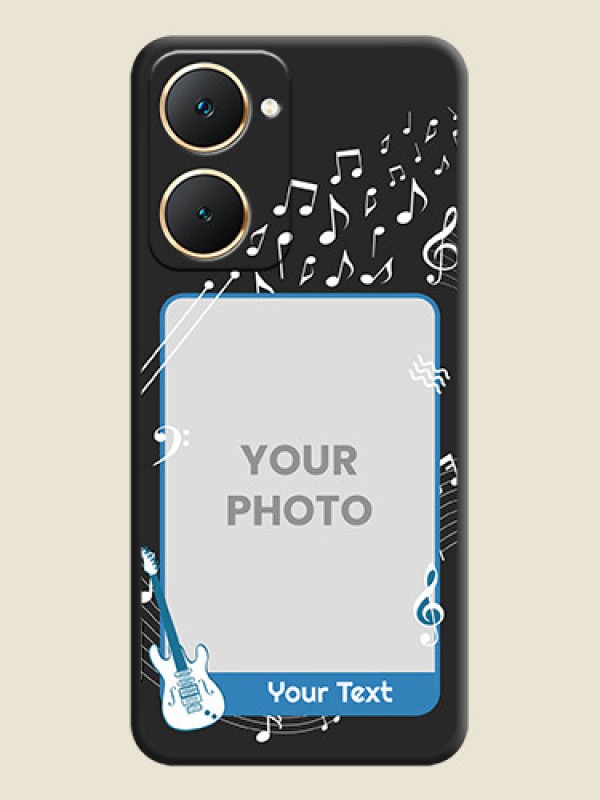 Custom Musical Theme Design with Text on Photo On Space Black Custom Soft Matte Mobile Back Cover - Vivo Y28s 5G - alternate view