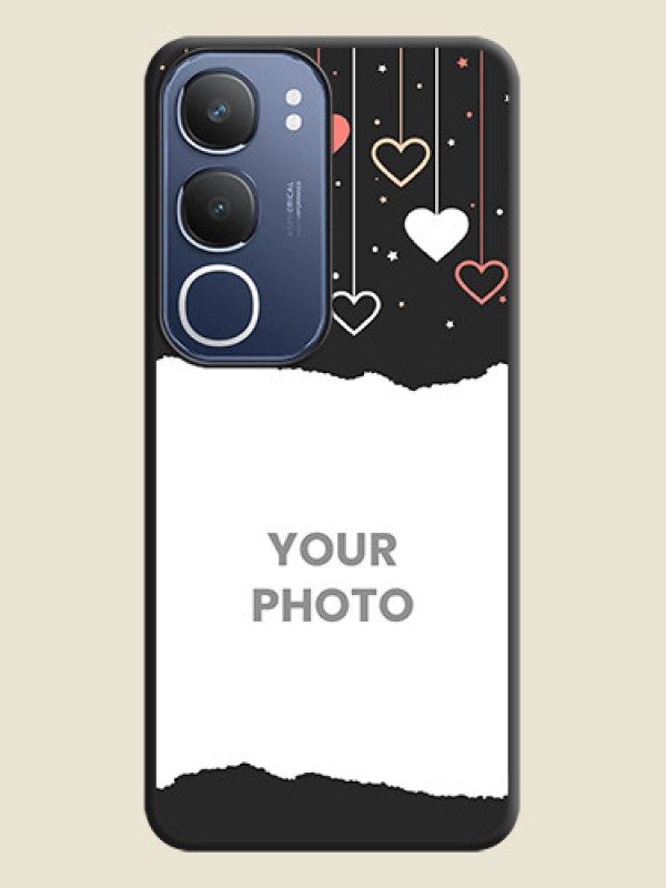 Custom Love Hangings with Splash Wave Picture On Space Black Custom Soft Matte Mobile Back Cover - Vivo Y29 5G - alternate view