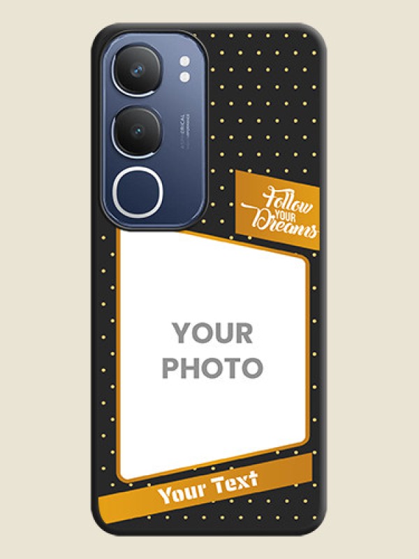 Custom Follow Your Dreams with White Dots On Space Black Custom Soft Matte Mobile Back Cover - Vivo Y29 5G - alternate view