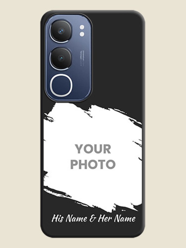 Custom Grunge Brush Strokes on Photo On Space Black Custom Soft Matte Mobile Back Cover - Vivo Y29 5G - alternate view
