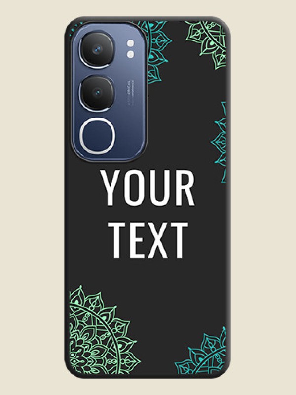 Custom Your Name with Floral Design On Space Black Custom Soft Matte Mobile Back Cover - Vivo Y29 5G - alternate view