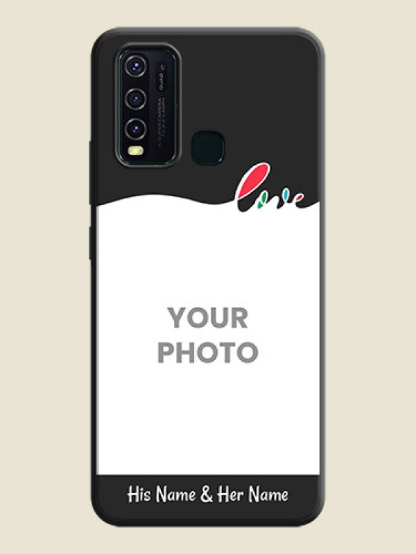 Custom Fall in Love Pattern with Picture - Photo on Space Black Soft Matte Mobile Case - Vivo Y30 - alternate view