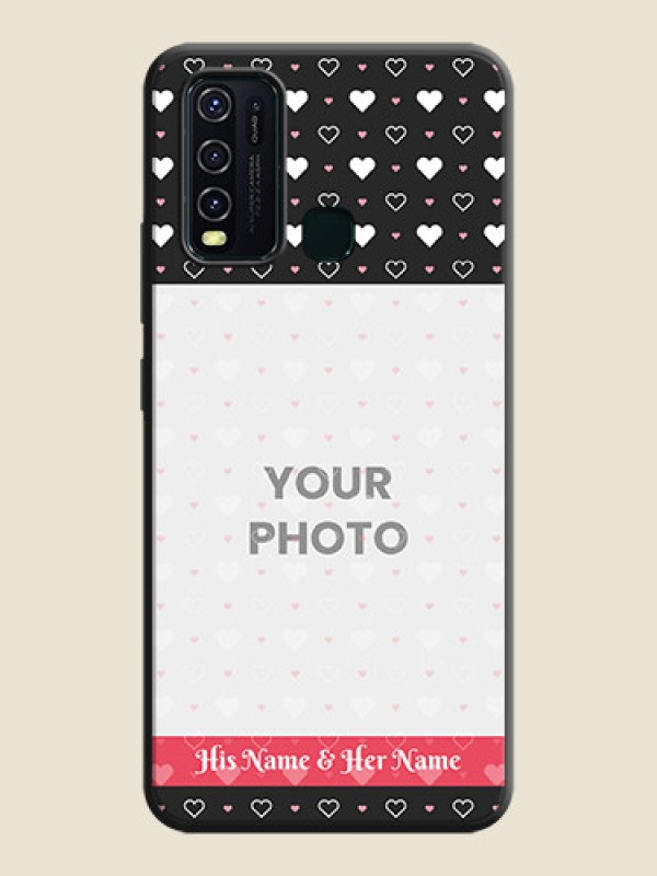 Custom White Color Love Symbols with Text Design - Photo on Space Black Soft Matte Phone Cover - Vivo Y30 - alternate view