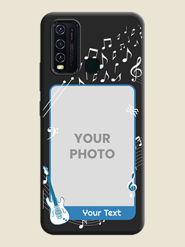 Custom Musical Theme Design with Text - Photo on Space Black Soft Matte Mobile Case - Vivo Y30 - alternate view