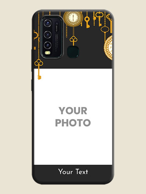Custom Decorative Design with Text on Space Black Custom Soft Matte Back Cover - Vivo Y30 - alternate view