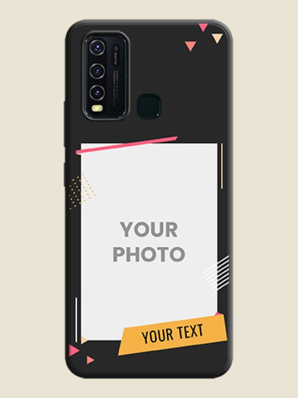 Custom Photo Frame with Triangle Small Dots - Photo on Space Black Soft Matte Back Cover - Vivo Y30 - alternate view