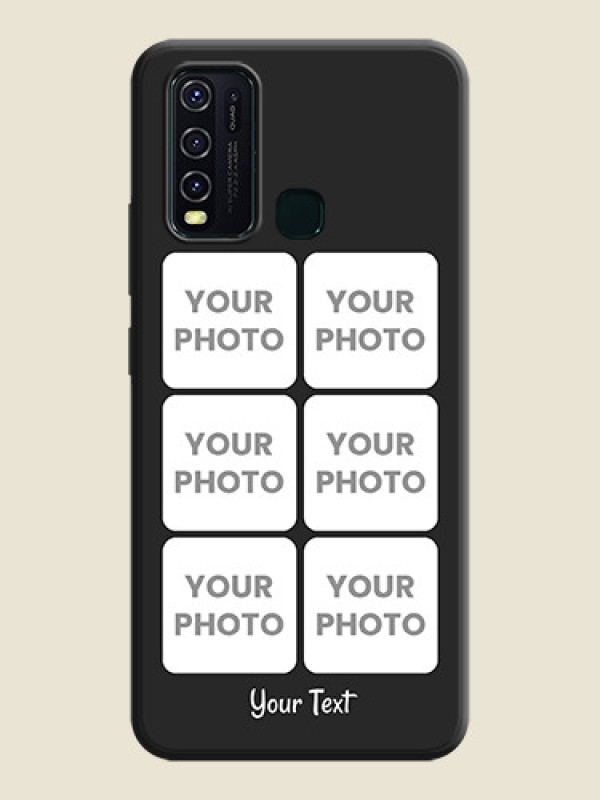 Custom Floral Art with 6 Image Holder - Photo on Space Black Soft Matte Mobile Case - Vivo Y30 - alternate view