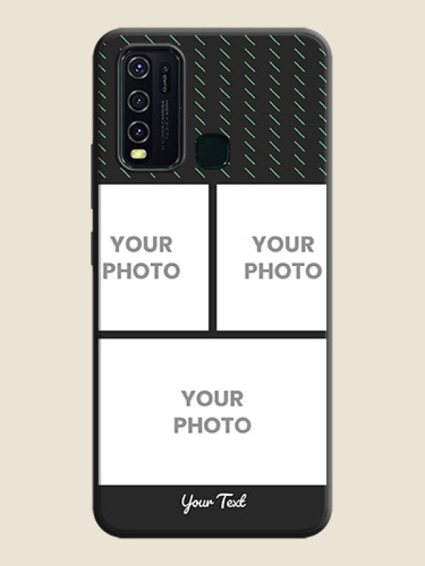 Custom Cross Dotted Pattern with 2 Image Holder  on Personalised Space Black Soft Matte Cases - Vivo Y30 - alternate view