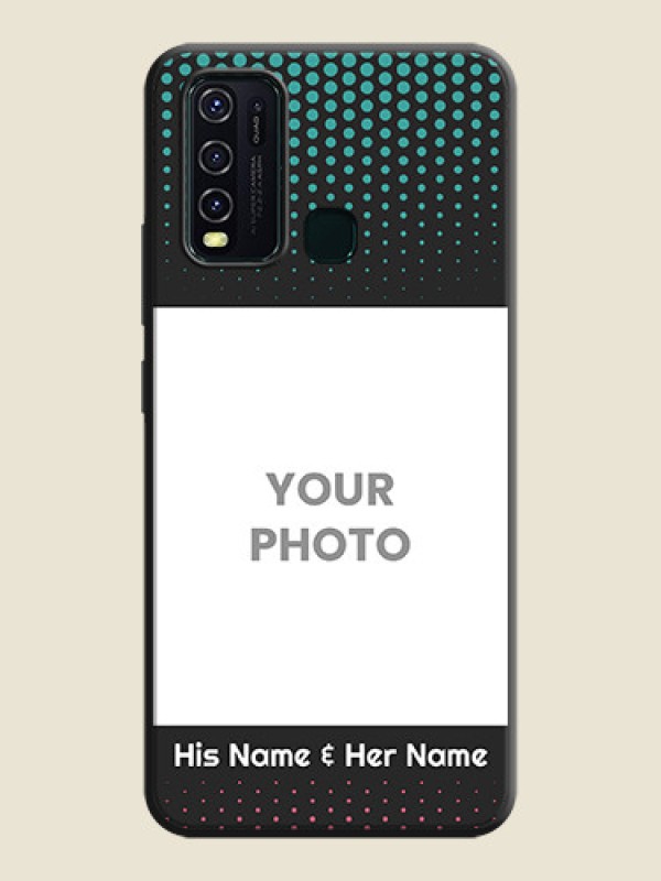 Custom Faded Dots with Grunge Photo Frame and Text on Space Black Custom Soft Matte Phone Cases - Vivo Y30 - alternate view