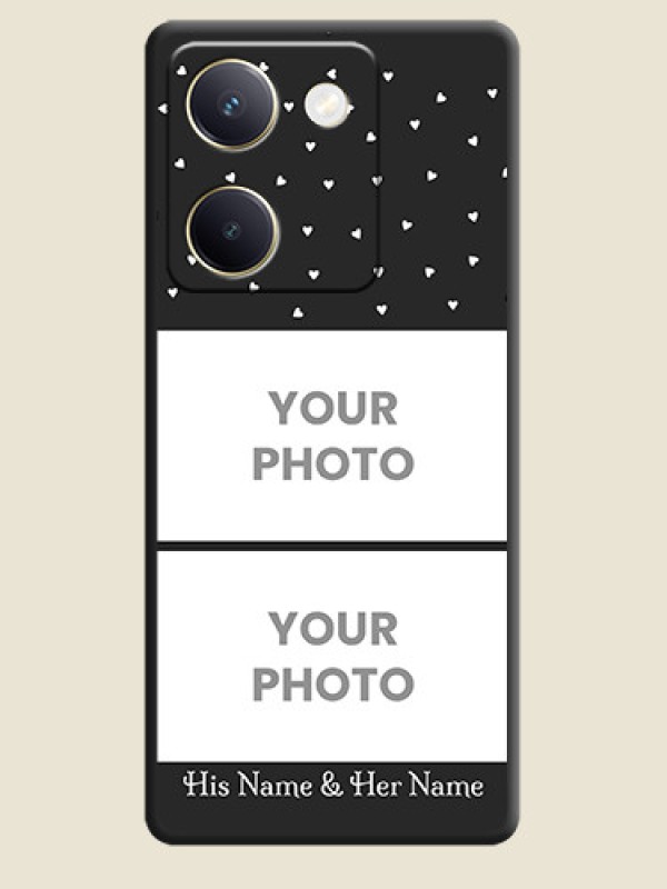 Custom Miniature Love Symbols with Name On Space Black Custom Soft Matte Mobile Back Cover - Vivo Y300 Plus 5G - alternate view