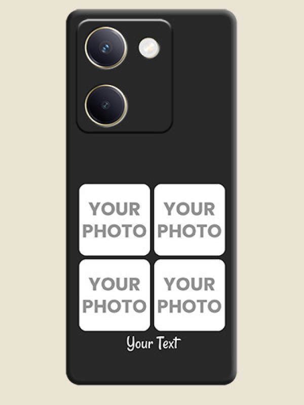 Custom Floral Art with 6 Image Holder on Photo On Space Black Custom Soft Matte Mobile Back Cover - Vivo Y300 Plus 5G - alternate view