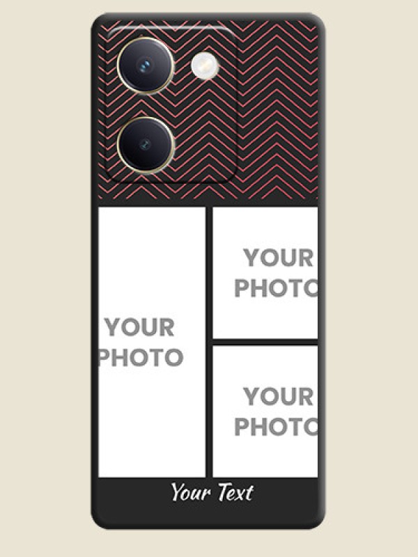 Custom Wave Pattern with 3 Image Holder On Space Black Custom Soft Matte Mobile Back Cover - Vivo Y300 Plus 5G - alternate view