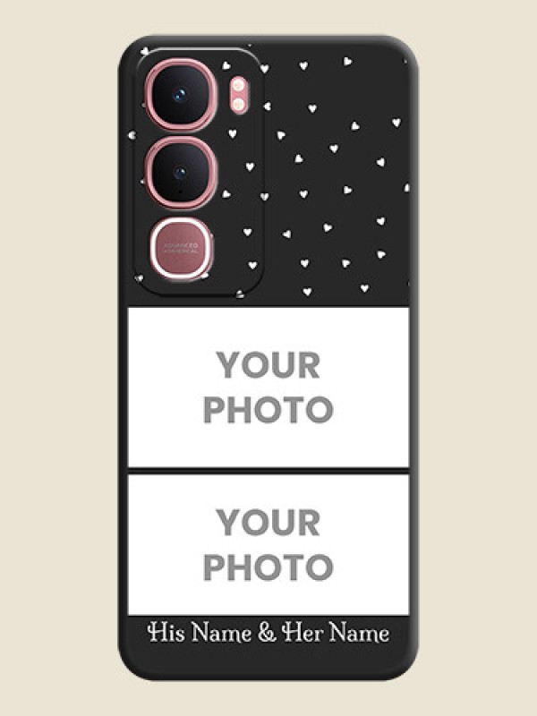 Custom Miniature Love Symbols with Name On Space Black Custom Soft Matte Mobile Back Cover - Vivo Y31 5G - alternate view