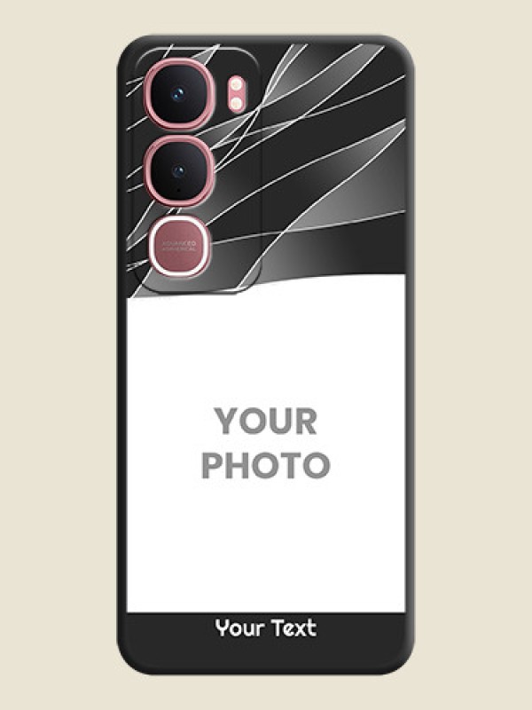 Custom Mixed Wave Lines on Photo On Space Black Custom Soft Matte Mobile Back Cover - Vivo Y31 5G - alternate view