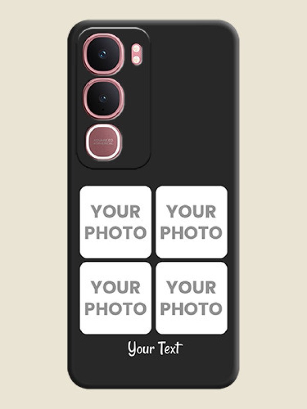 Custom Floral Art with 6 Image Holder on Photo On Space Black Custom Soft Matte Mobile Back Cover - Vivo Y31 5G - alternate view