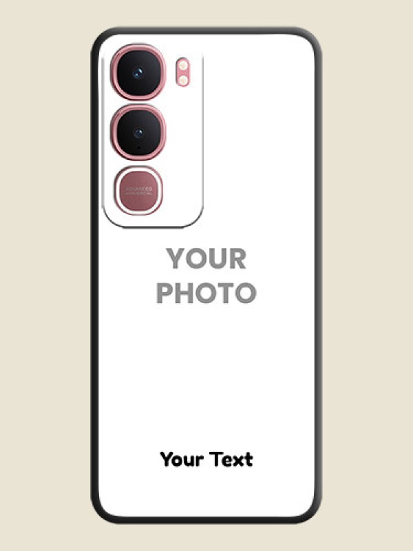 Custom Full Single Pic Upload With Text On Space Black Custom Soft Matte Mobile Back Cover - Vivo Y31 5G - alternate view