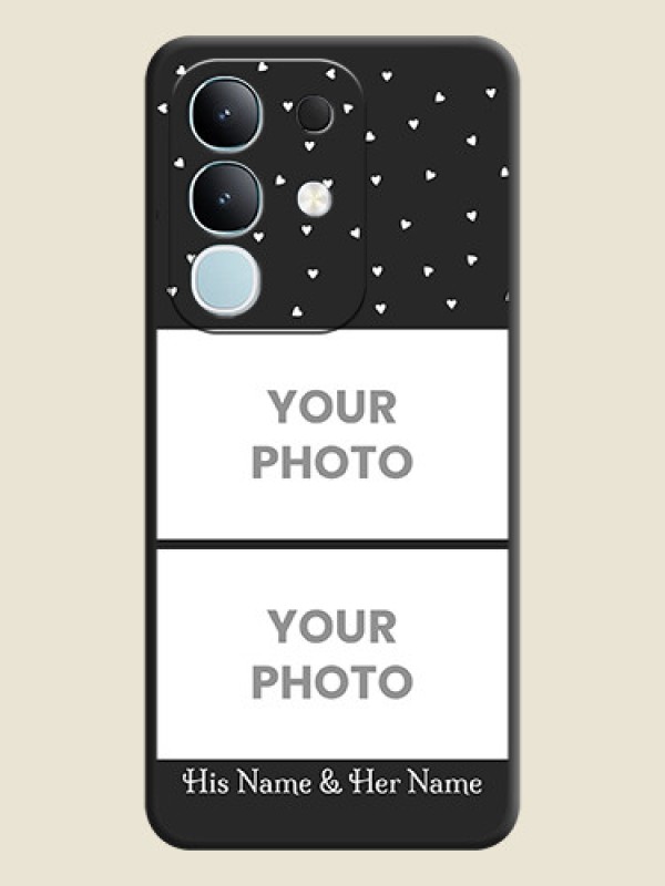 Custom Miniature Love Symbols with Name On Space Black Custom Soft Matte Mobile Back Cover - Vivo Y31 Pro 5G - alternate view