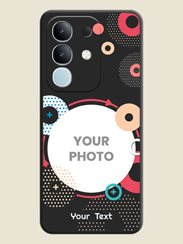 Custom Multicoloured Round Image On Space Black Custom Soft Matte Mobile Back Cover - Vivo Y31 Pro 5G - alternate view