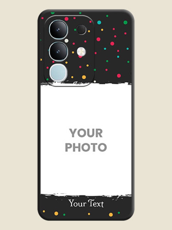 Custom Multicolor Dotted Pattern with Text On Space Black Custom Soft Matte Mobile Back Cover - Vivo Y31 Pro 5G - alternate view